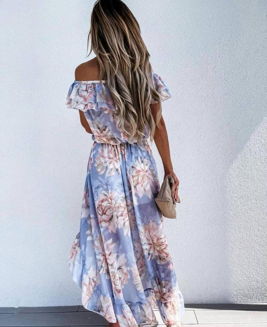 Stilinga žydra vasarinė suknelė