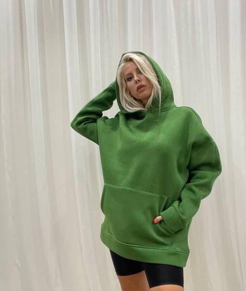 Žalias laisvalaikio džemperis